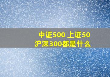 中证500 上证50 沪深300都是什么